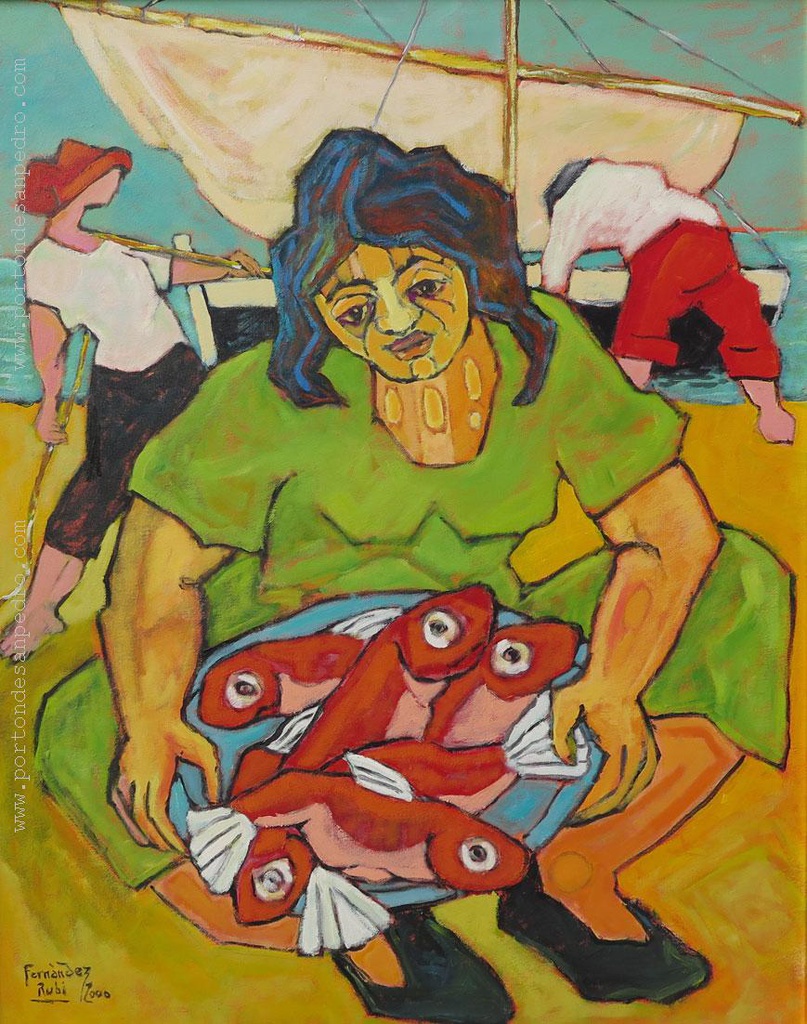 Mujer con peces Fernández Rubí, Julio César
